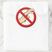 Raak ronde Sticker niet aan (Tas)