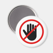 Raak verboden bord ronde magneet niet aan (Voorkant / Achterkant)