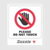 Raak verboden teken vinyl stickers niet aan (Vel)