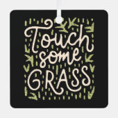 Raak wat gras zwart en groen aan metalen ornament (Voorkant)