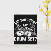 Raakte je mijn drumstel Funny Drummer Percussie Kaart (Gele Bloem)