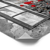 raam-477937: raam met zwarte en witte bloemen poster (Hoek)