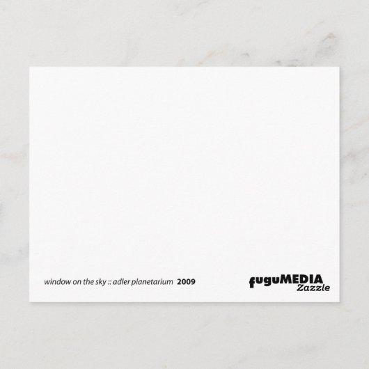 raam aan de hemel : adler planetarium briefkaart (Achterkant)