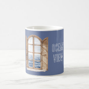 Raam Blauw Oceaanzicht Koffiemok