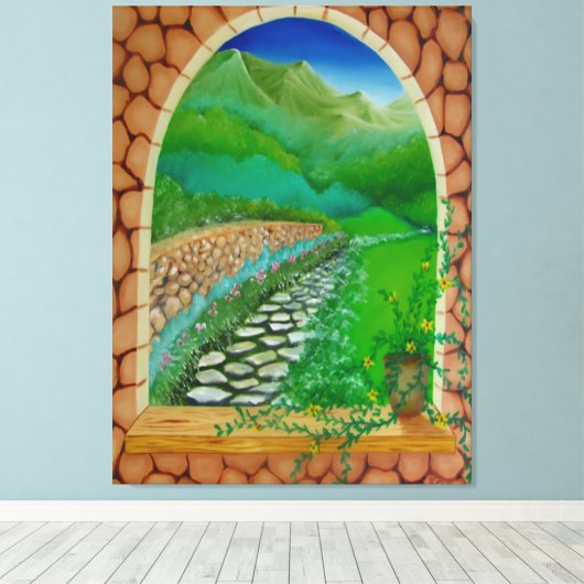 Raam Canvas Afdruk (Insitu (Houten vloer))