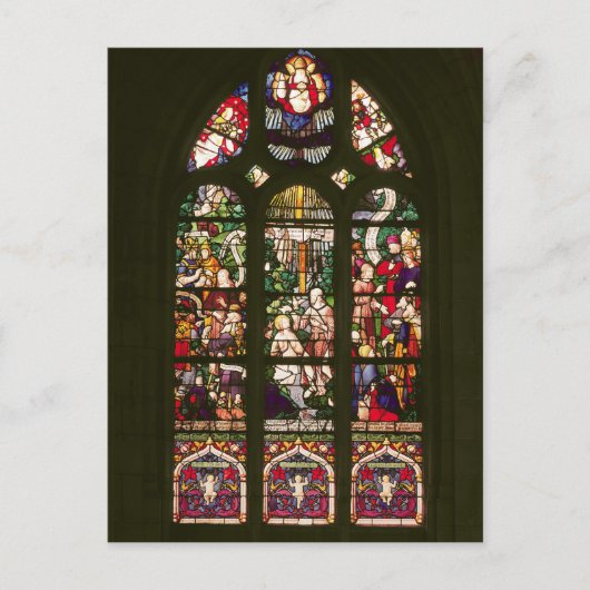 Raam die de baptisme van Christus schildert, 1490 Briefkaart (Voorkant)