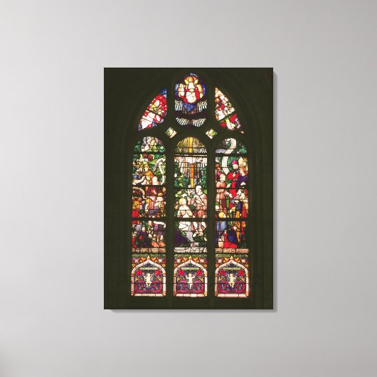 Raam die de baptisme van Christus schildert, 1490 Canvas Afdruk (Voorkant)