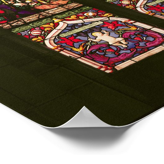 Raam die de baptisme van Christus schildert, 1490 Poster (Hoek)