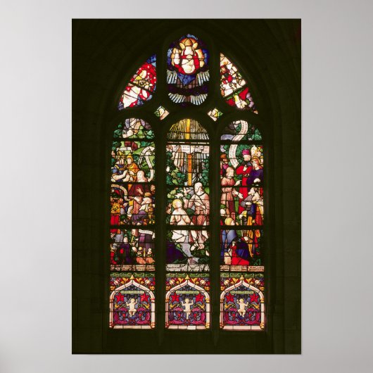 Raam die de baptisme van Christus schildert, 1490 Poster (Voorkant)