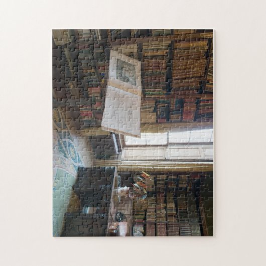 Raam in de bibliotheek legpuzzel (Verticaal)