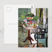 Raam in groen met gouden vis, briefkaart (Voorkant / Achterkant)