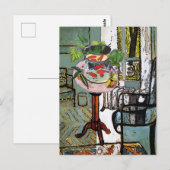 Raam in groen met gouden vis, briefkaart (Voorkant / Achterkant)