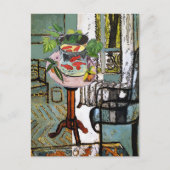 Raam in groen met gouden vis, briefkaart (Voorkant)