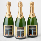 Raam in Sint-Petersburg Sparkling Wijnetiket (Flessen)