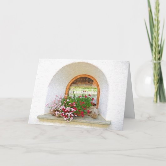  raam met bloemen kaart (Voorkant)