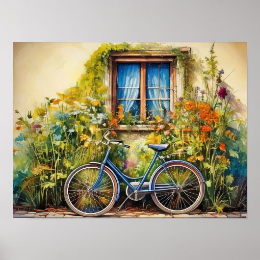 Raam met een fiets poster (Voorkant)