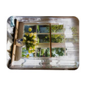 Raam met loopgordijn en tulpen magneet (Horizontaal)