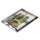 Raam met loopgordijn en tulpen notitieboek (Linkerzijde)