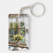 Raam met vitrage en tulpen sleutelhanger (achterkant)