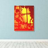 Raam op een warme wereld canvas afdruk (Insitu (Houten vloer))