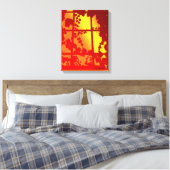 Raam op een warme wereld canvas afdruk (Insitu (Slaapkamer))