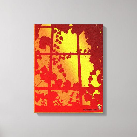 Raam op een warme wereld canvas afdruk (Voorkant)