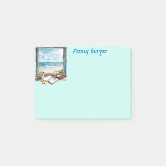 Raam op het strand post-it notitie personaliseer l post-it® notes (Voorkant)