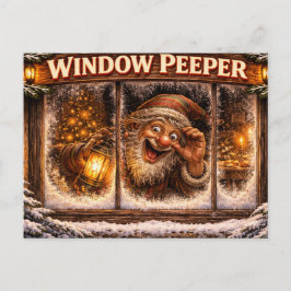 Raam Peeker IJslandse Kerstman Postkaart 