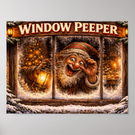 Raam Peeker IJslandse Yule Lad Poster