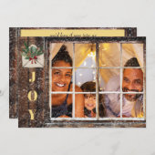 *~* Raam Rustieke FOTO AP20 Kerstfeest Kaart (Voorkant / Achterkant)