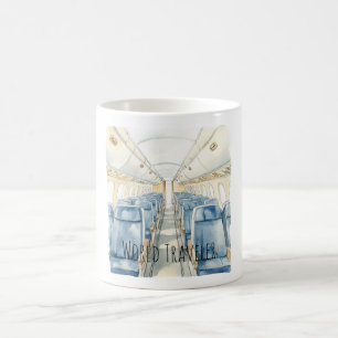Raam Stoelen Vliegtuig Wereldreizen Koffiemok