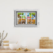 Raam uitzicht poster (Keuken)