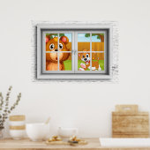 Raam uitzicht poster (Keuken)