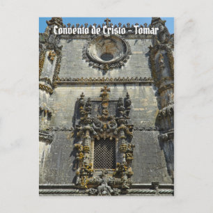 Raam van het kapittelhuis in Tomar, Portugal Briefkaart