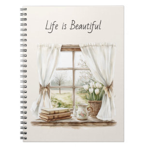 Raam Witte Tulpen Boeken Notitieboek