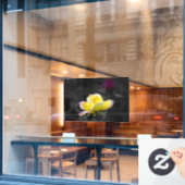 Raamfolie - Gele Rozenfotografie Raamsticker (Cafe Raam)