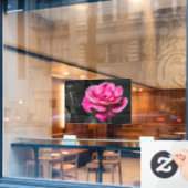 Raamfolie - Roze Roos Elegantie Raamsticker (Cafe Raam)