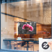 Raamfolie - Roze Rozen Elegantie Raamsticker (Cafe Raam)