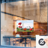 Raamfolie - Zonachterlicht Wilde Klaprozen Raamsticker (Cafe Raam)
