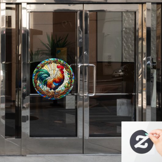 Raamhaan vastkleven raamsticker (Kantoordeur)