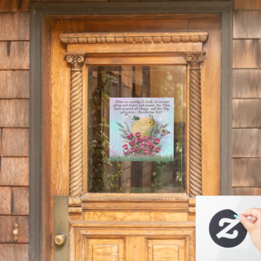 Raamklemmen met bijbelvers en natuur raamsticker (Huis Deur)