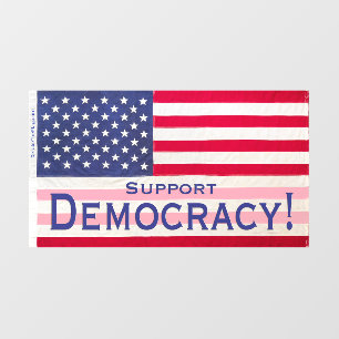 Raamklemmen met de vlag "Steun Democratie" Raamsticker