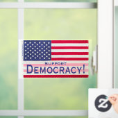 Raamklemmen met de vlag "Steun Democratie" Raamsticker (Huis)