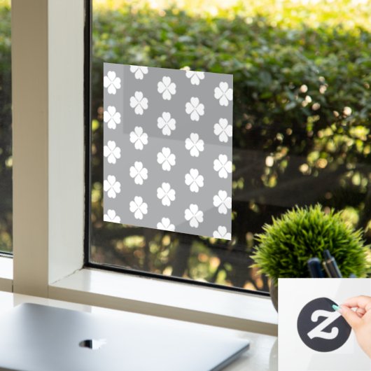 Raamklemmen met klaversmaak raamsticker (Kantoor)