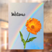 Raamklemmen - Regenboog en bloem Raamsticker (Vel 2)
