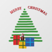 Raamklemmen - Santa Mouse onder de kerstboom Raamsticker (Vel)