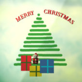 Raamklemmen - Santa Mouse onder de kerstboom Raamsticker (Vel 3)