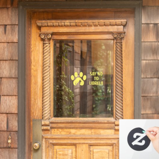 Raamklemming - geel pootontwerp raamsticker (Huis Deur)