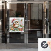 Raamklemming van de kerstuil raamsticker (Kantoordeur)