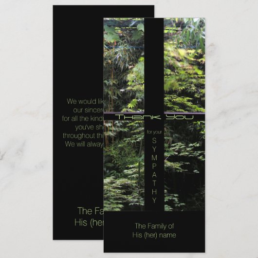 Raamkruis op Natuur Tuin Sympathie Dank U I Kaart (Voorkant / Achterkant)